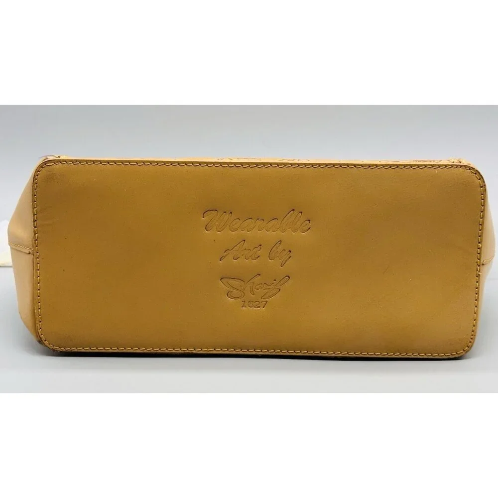 Sharif Hieroglyphic Embossed Leather Purse Satchel Removable Horus Keychain - Picture 10 of 13